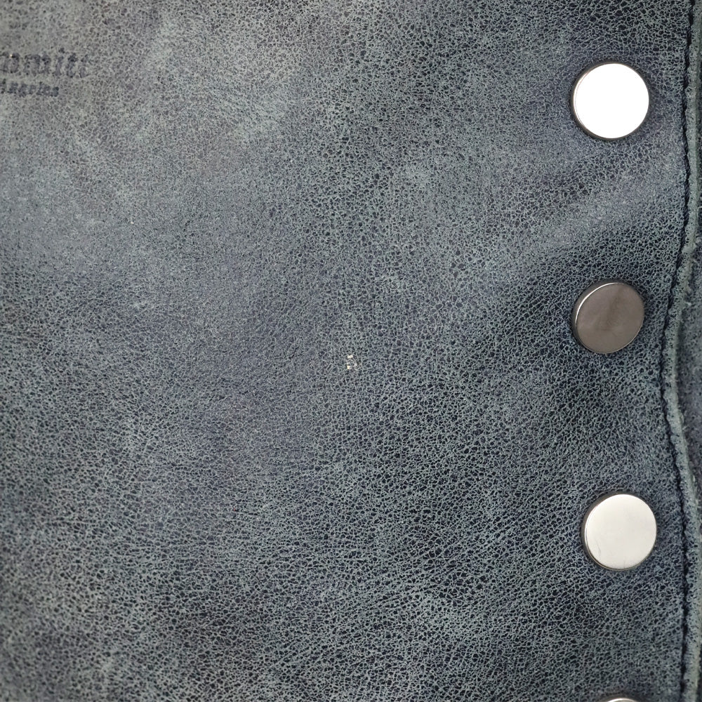 Hammitt Blue Nubuck Silver Studded Crossbody Hobo Bag