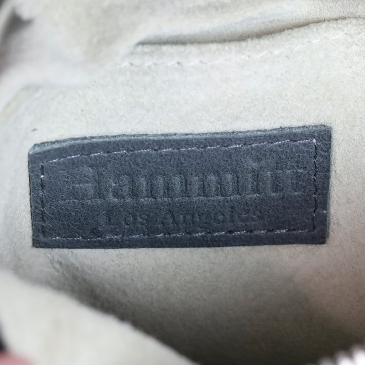 Hammitt Medium Blue Nubuck Zippered Leather Crossbody Clutch