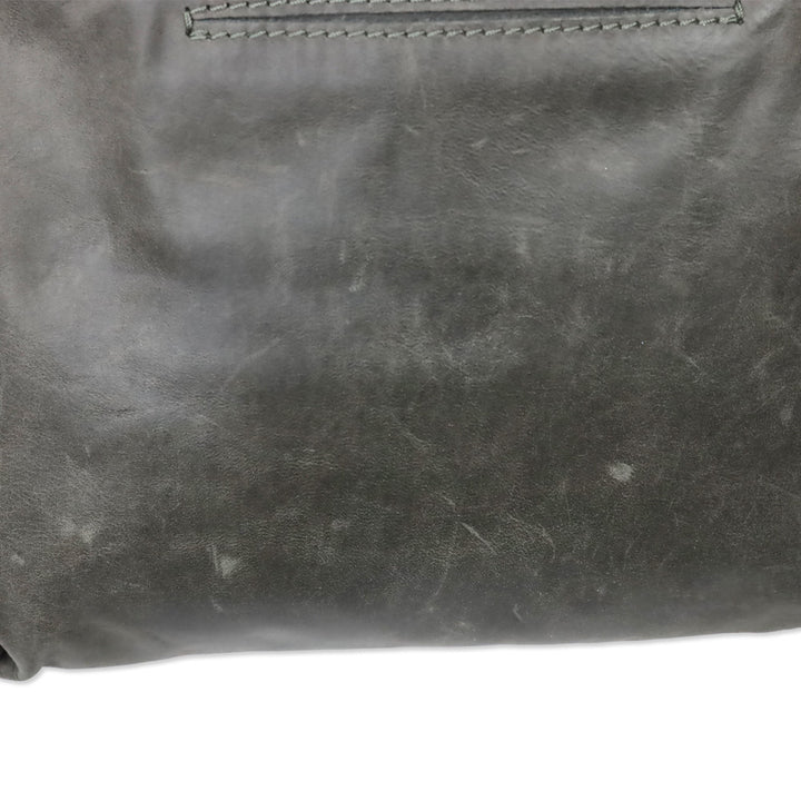 Hammitt Medium Grey Leather Zippered Leather Crossbody Clutch