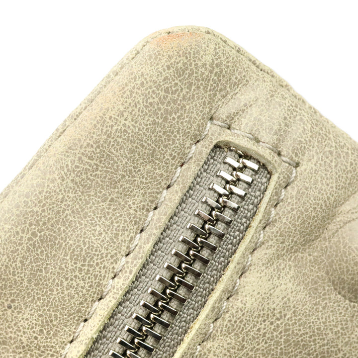 Hammitt Nash Small Pewter Grey Leather Clutch Crossbody Bag