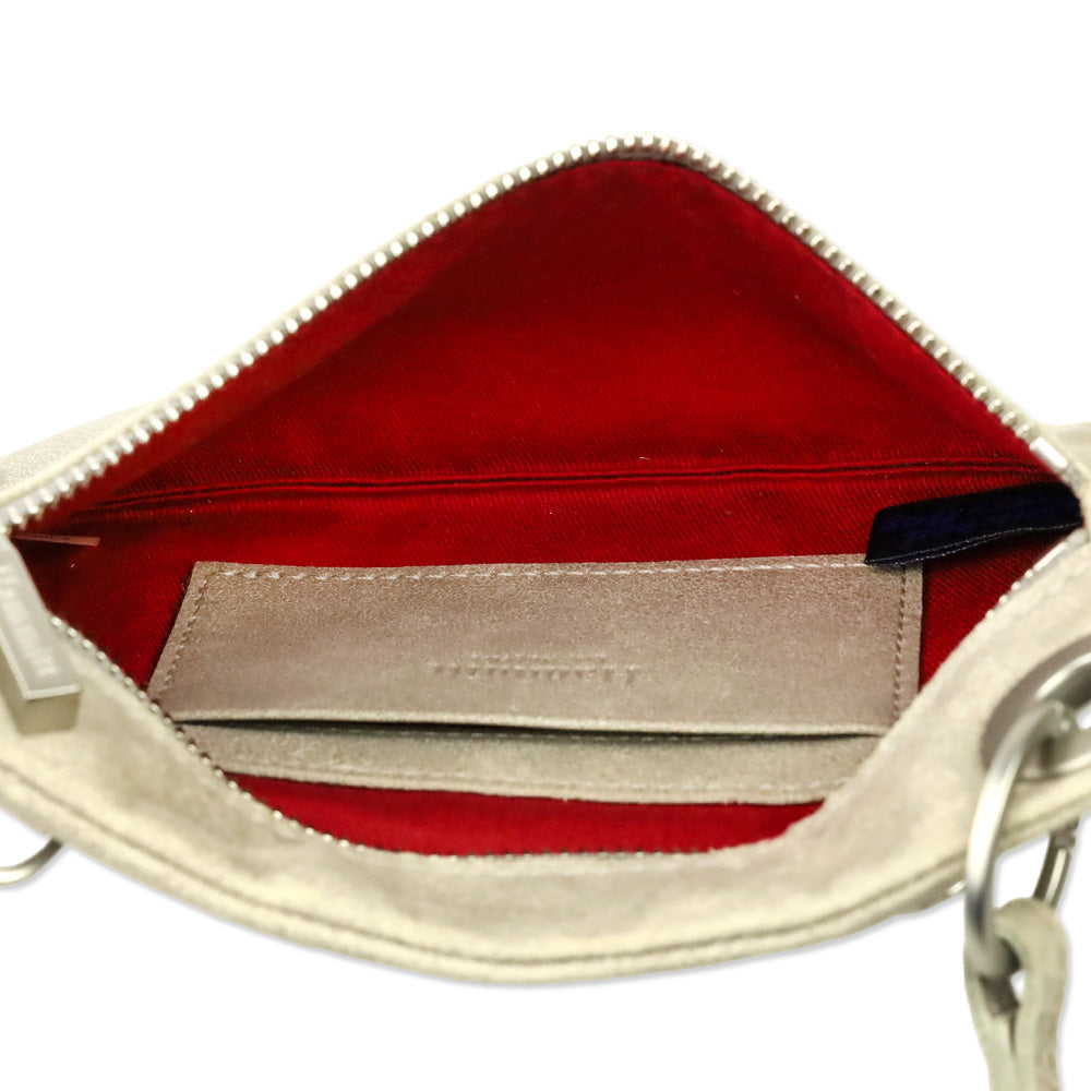 Hammitt Nash Small Pewter Grey Leather Clutch Crossbody Bag