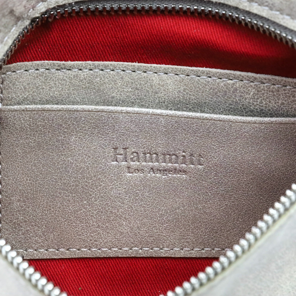 Hammitt Nash Small Pewter Grey Leather Clutch Crossbody Bag
