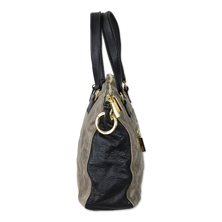 Hammitt Pewter/Black/Gold Leather Jared Tote Bag
