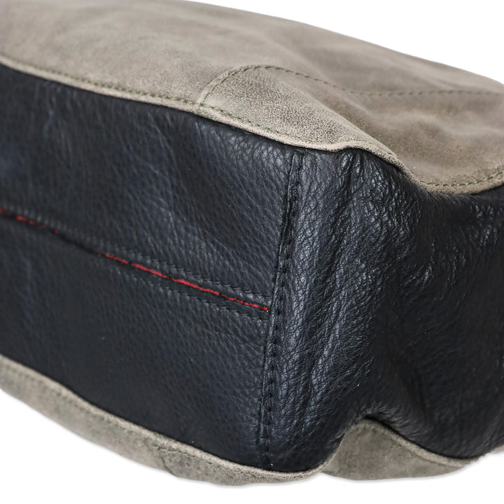 Hammitt Pewter/Black/Gold Leather Jared Tote Bag