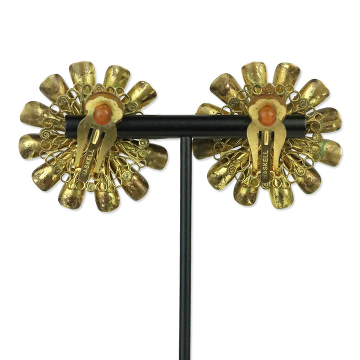 Haskell Faux Pearl and Gold-Tone Flower Clip On Earrings