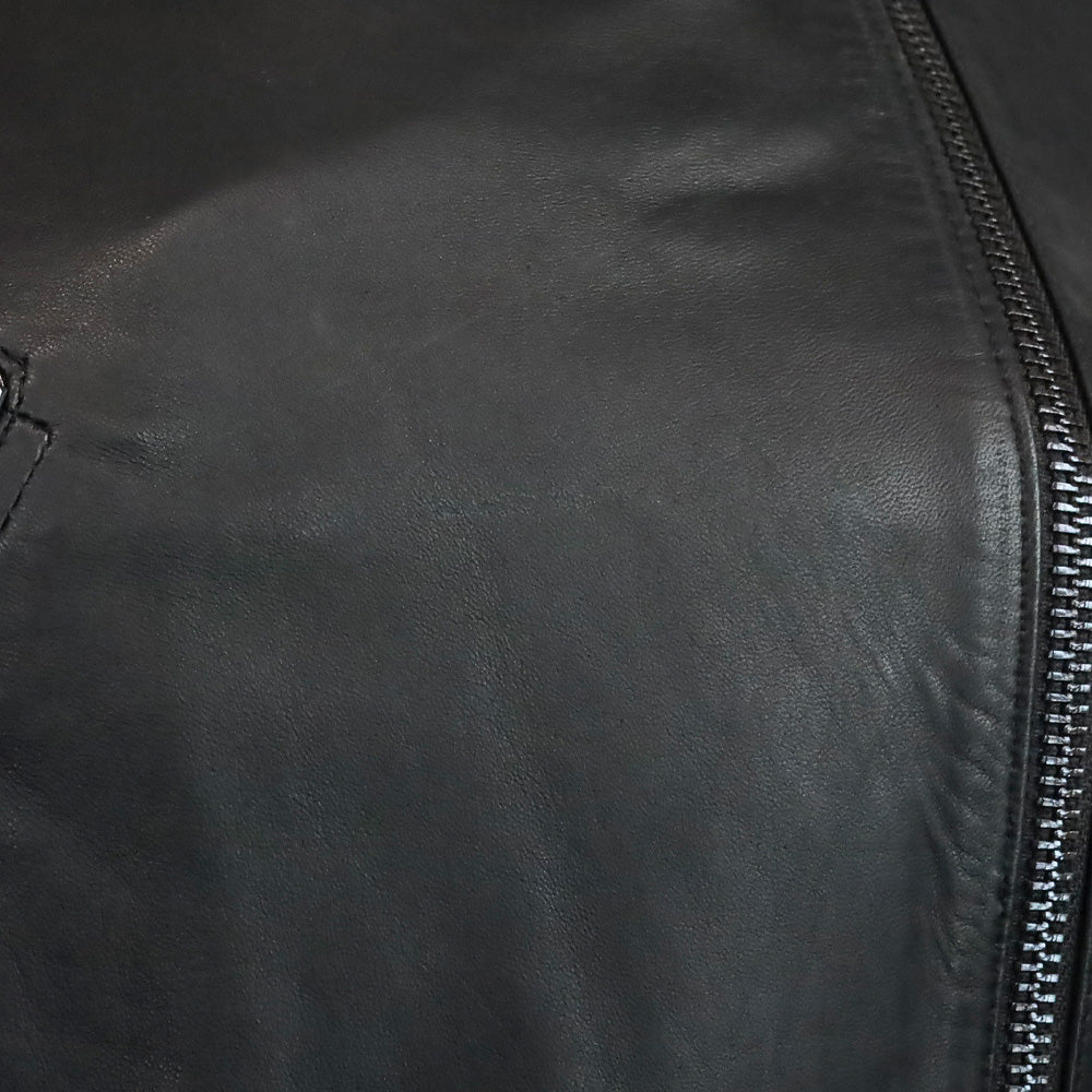 Haute Hippie Black Leather Beaded Trim Moto Jacket