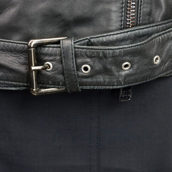 Haute Hippie Black Leather Beaded Trim Moto Jacket