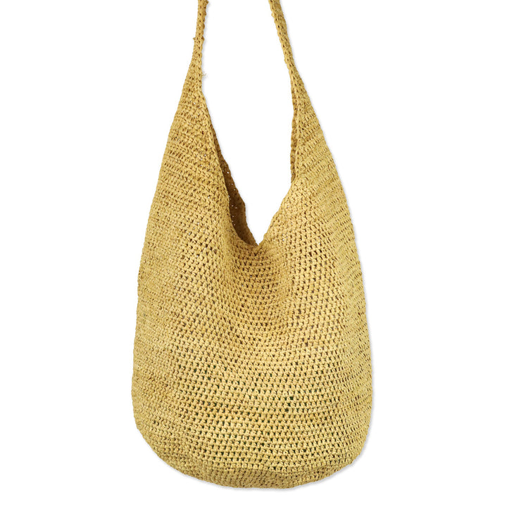 Helen Kaminski Beige Woven Raffia Crossbody Hobo Bag
