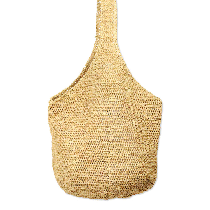 Helen Kaminski Beige Woven Raffia Crossbody Hobo Bag