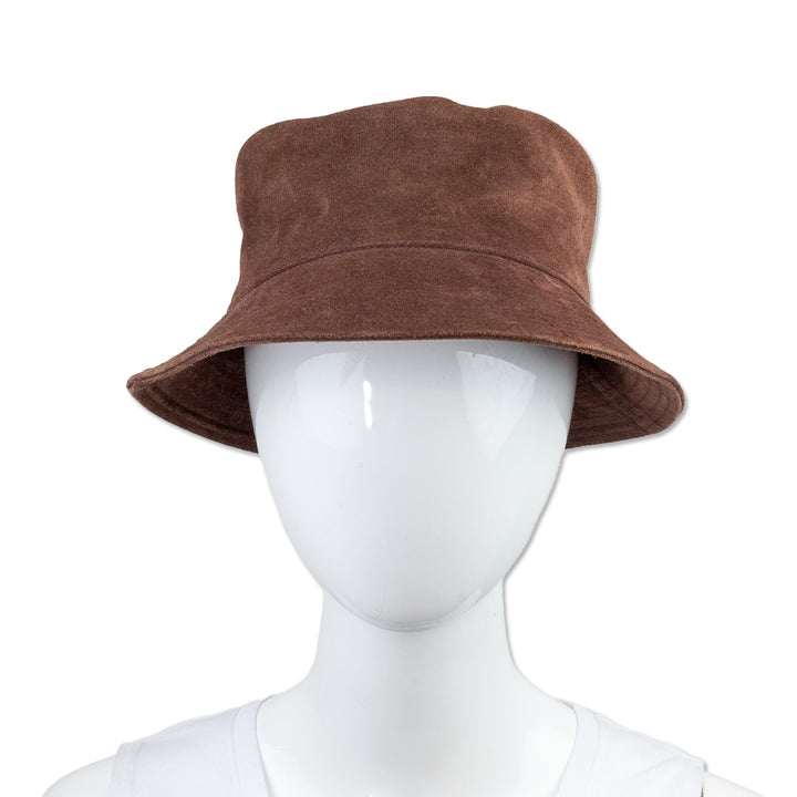 Helen Kaminski Brick Red Suede Bucket Hat