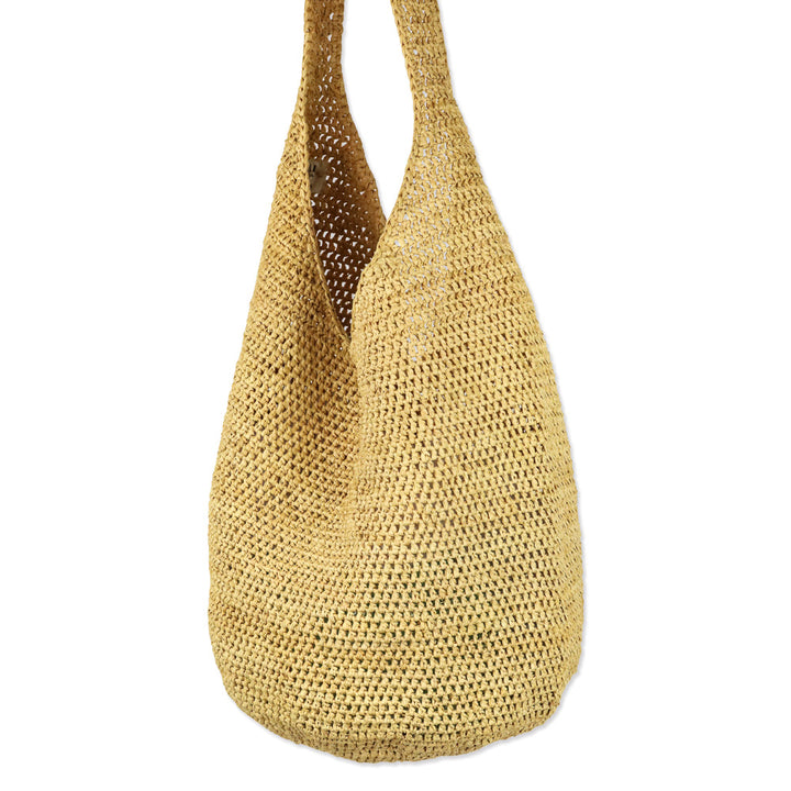 Helen Kaminski Beige Woven Raffia Crossbody Hobo Bag