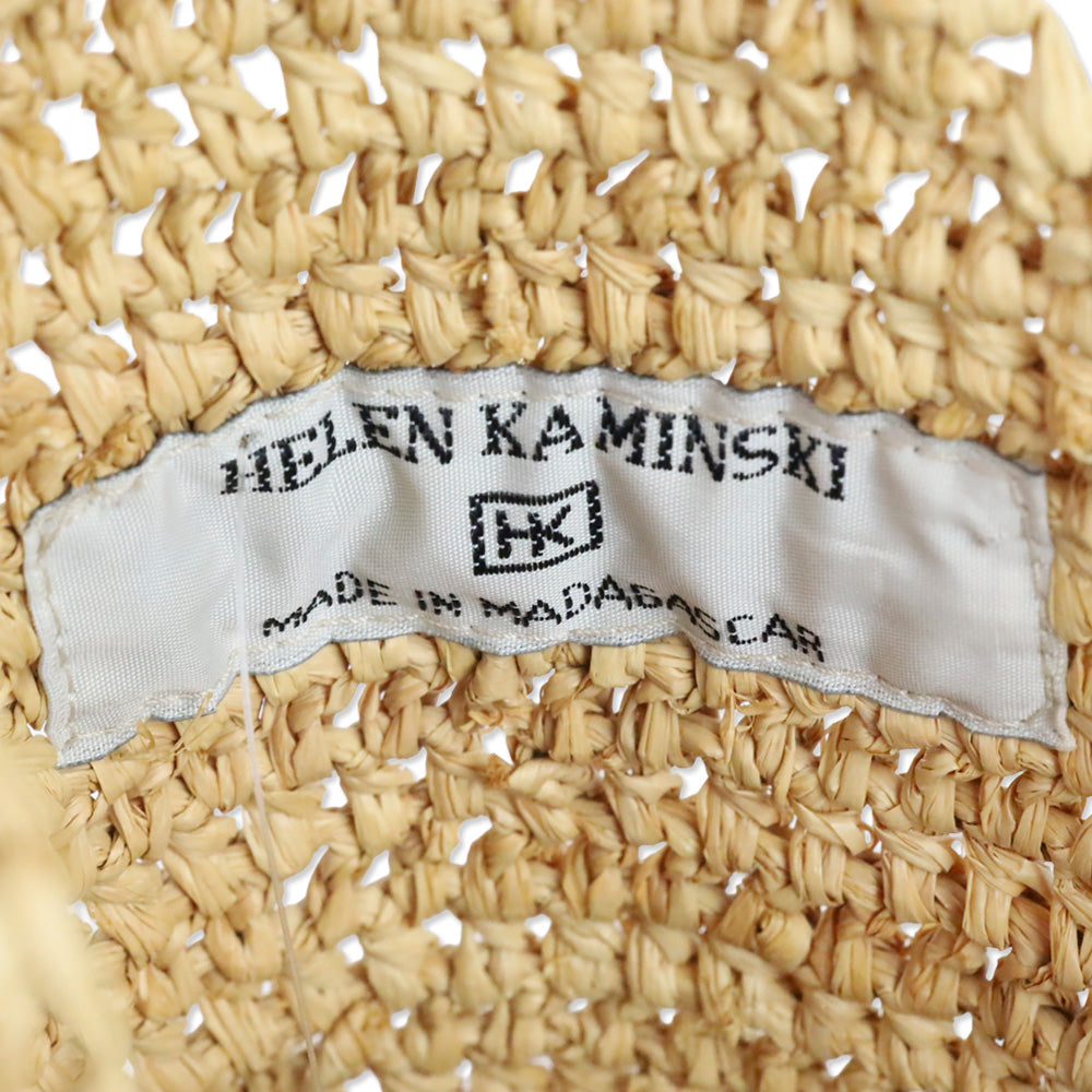 Helen Kaminski Beige Woven Raffia Crossbody Hobo Bag