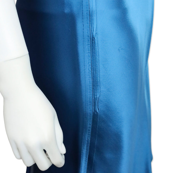 Helmut Lang Blue Silk Cap Sleeve Midi Dress