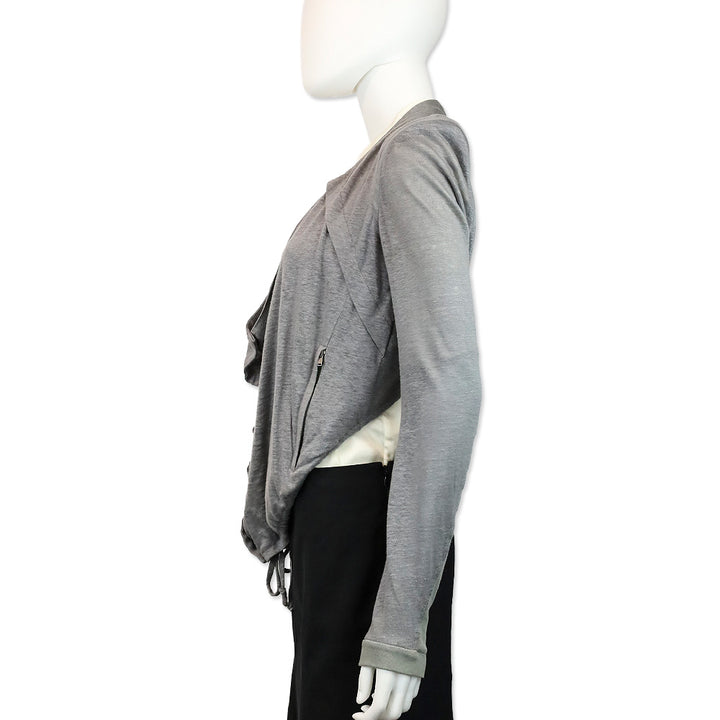 Helmut Lang Grey Open Back Bolero Jacket