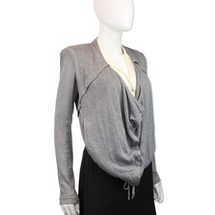 Helmut Lang Grey Open Back Bolero Jacket