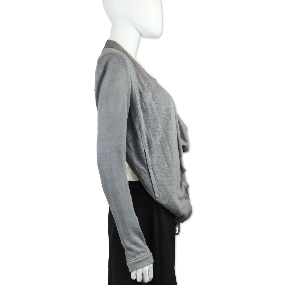 Helmut Lang Grey Open Back Bolero Jacket