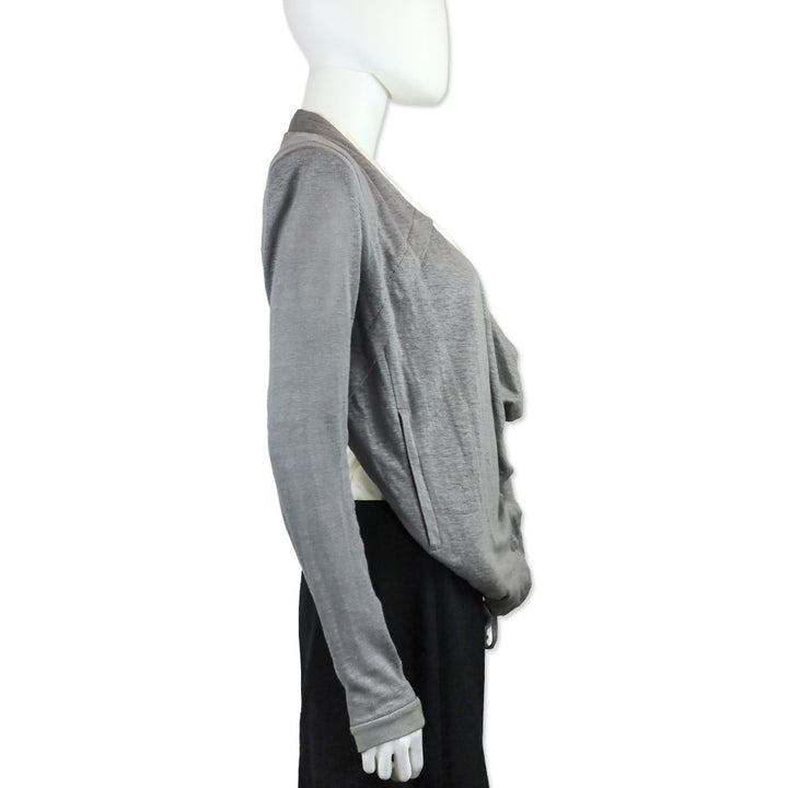 Helmut Lang Grey Open Back Bolero Jacket
