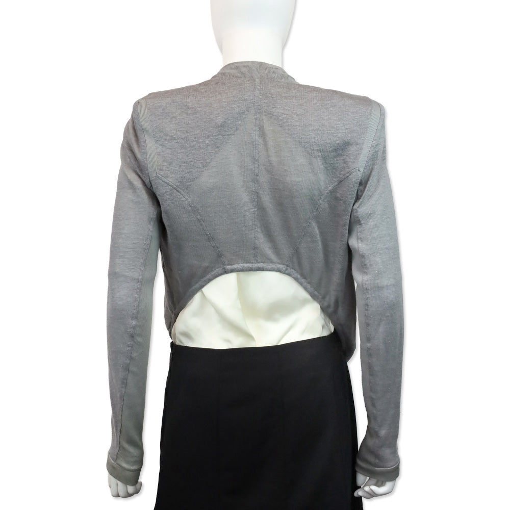 Helmut Lang Grey Open Back Bolero Jacket