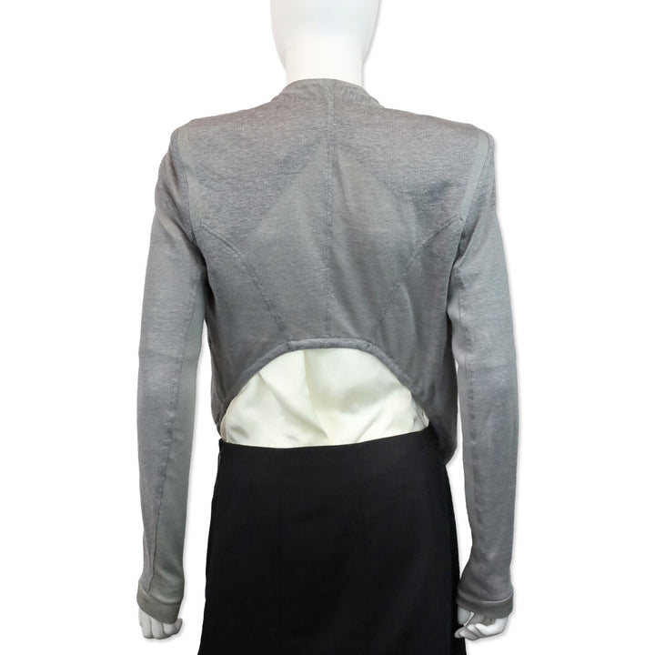 Helmut Lang Grey Open Back Bolero Jacket