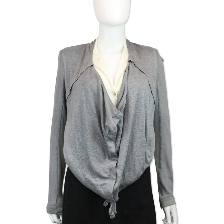 Helmut Lang Grey Open Back Bolero Jacket