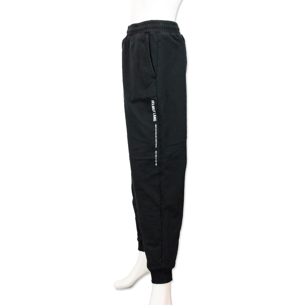 Helmut Lang Men's Core Logo Black Terry Jogger Sweatpants