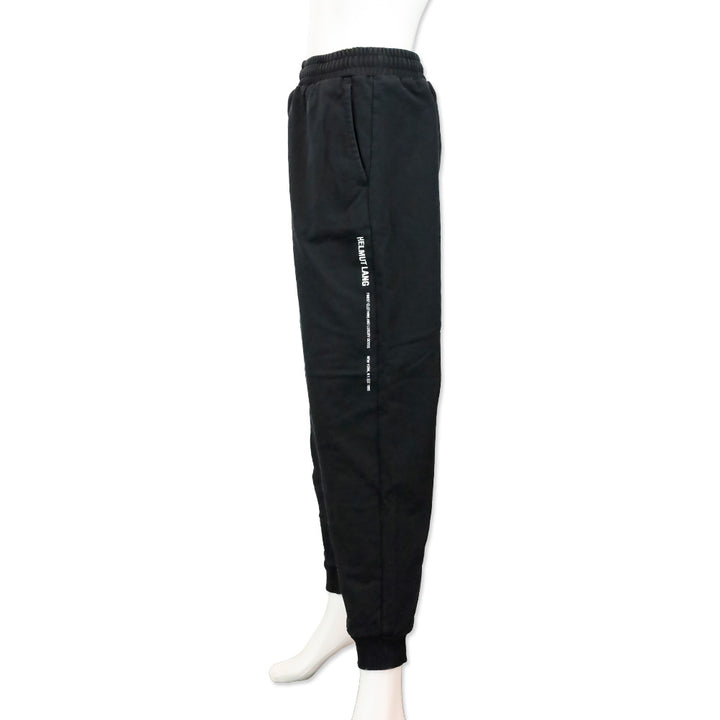 Helmut Lang Men's Core Logo Black Terry Jogger Sweatpants