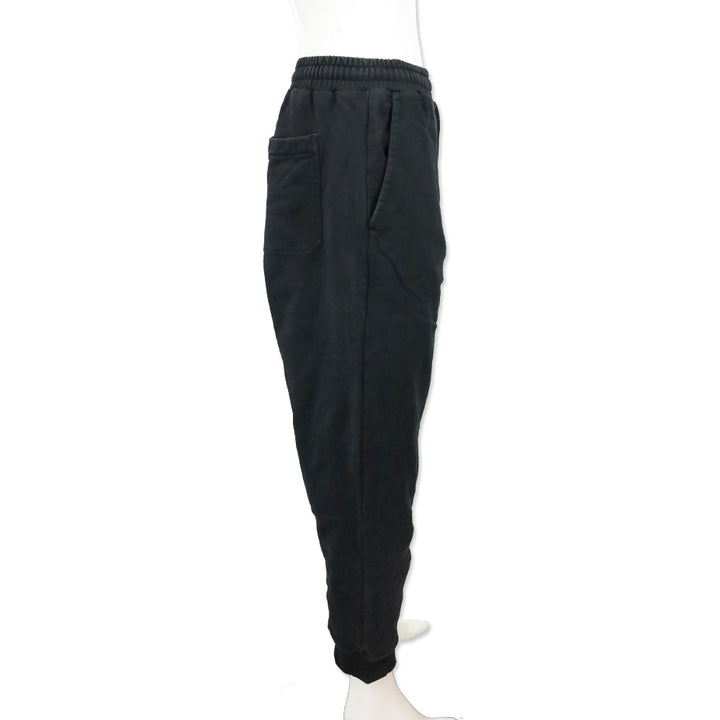 Helmut Lang Men's Core Logo Black Terry Jogger Sweatpants