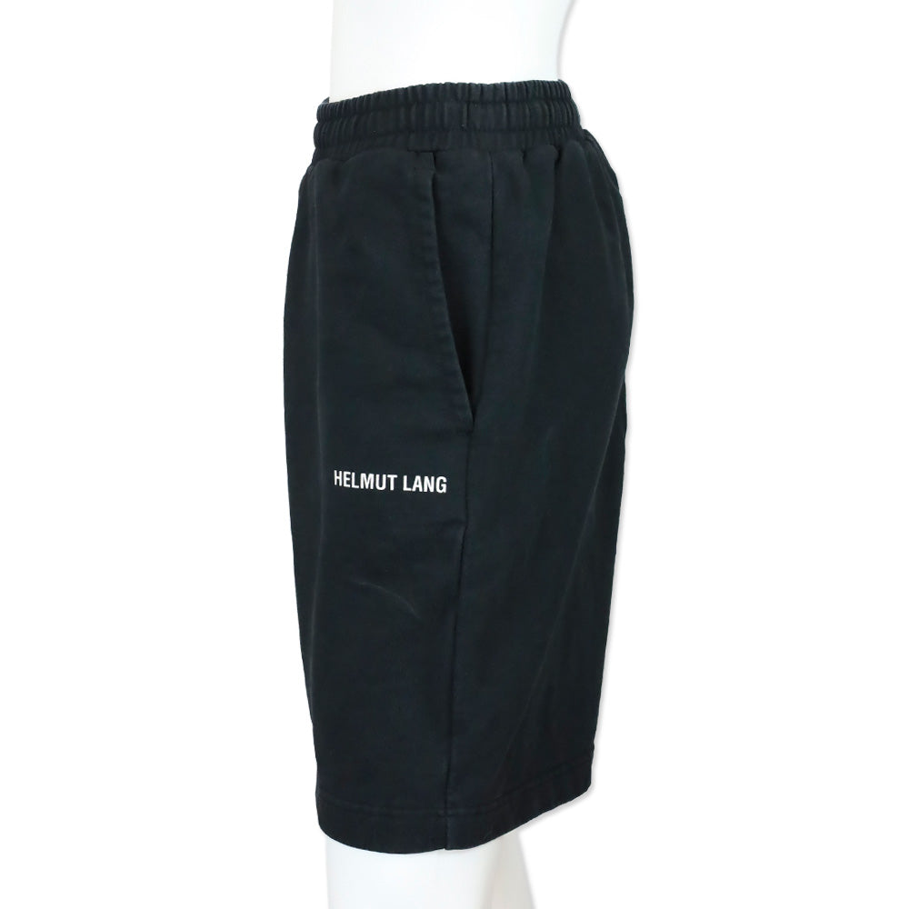 Helmut Lang Men's Core Logo Black Terry Sweat Shorts