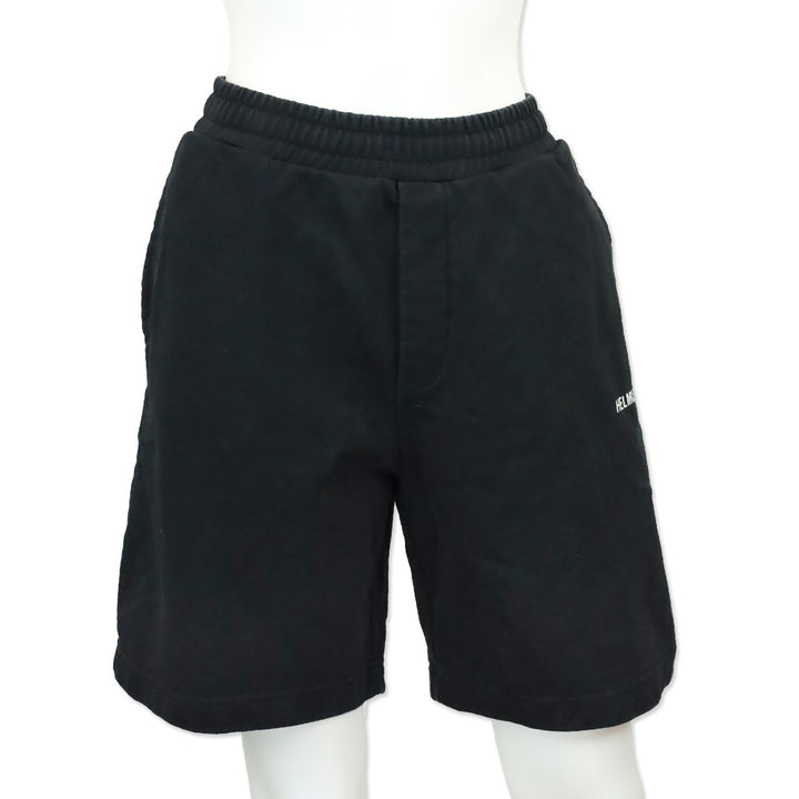 Helmut Lang Men's Core Logo Black Terry Sweat Shorts