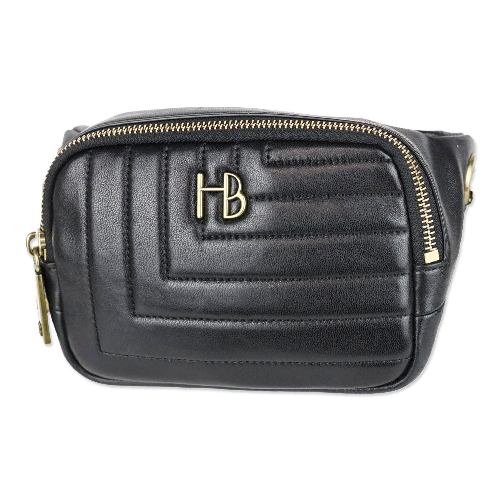 Henri Bendel Black Quilted Leather 712 Belt Bag