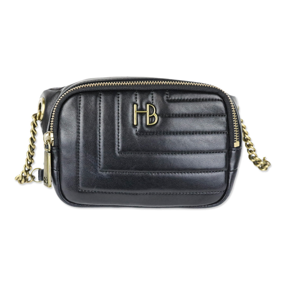 Henri Bendel Black Quilted Leather 712 Belt Bag