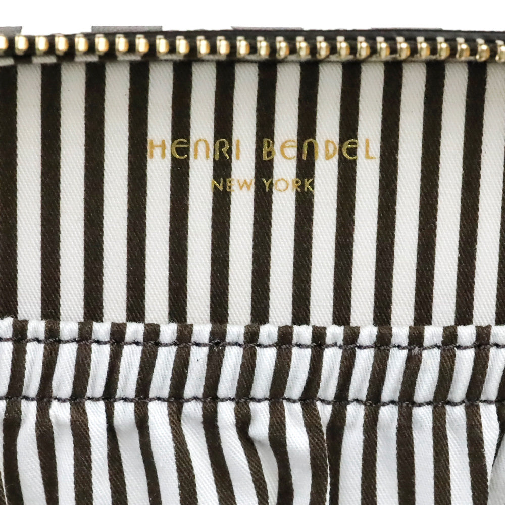 Henri Bendel Brown & White Centennial Stripe Travel Jewelry Case