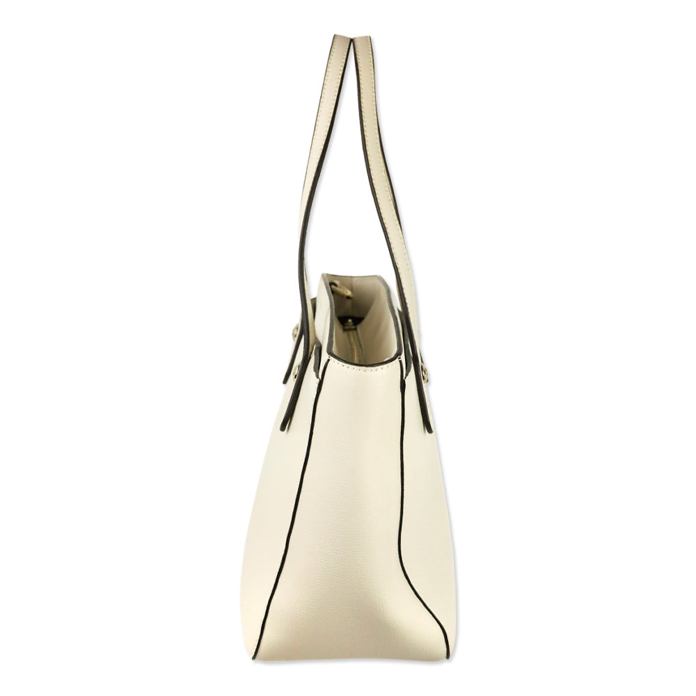 Henri Bendel Cream West 57th Leather Tote