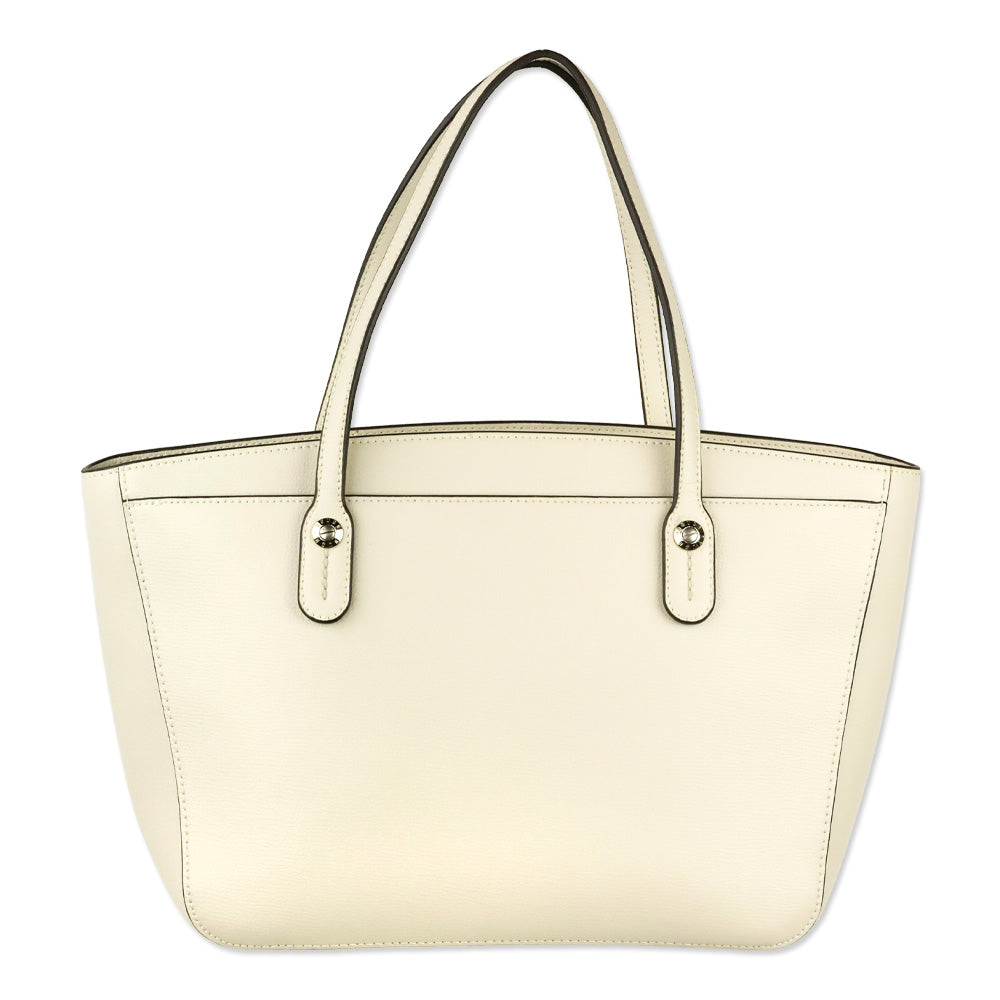 Henri Bendel Cream West 57th Leather Tote