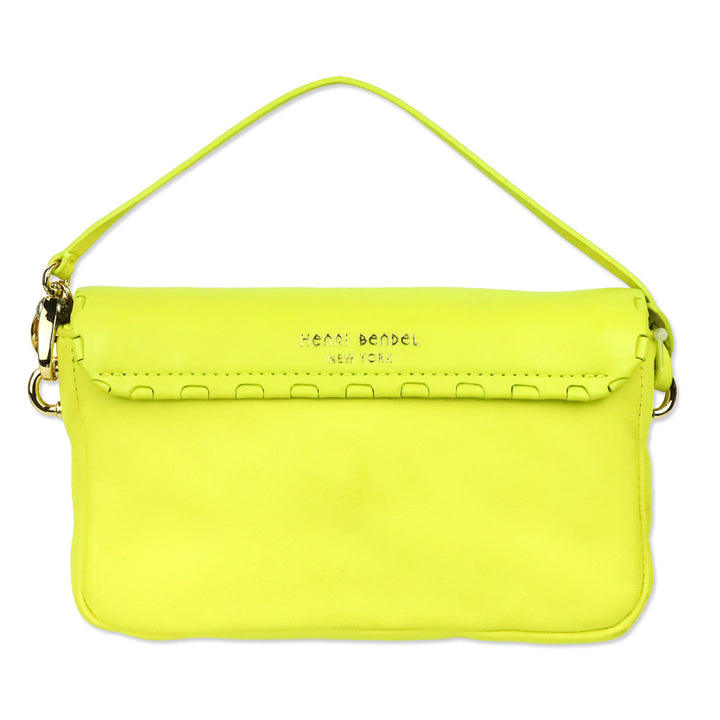 Henri Bendel Neon Green Leather Sutton Mini Bag