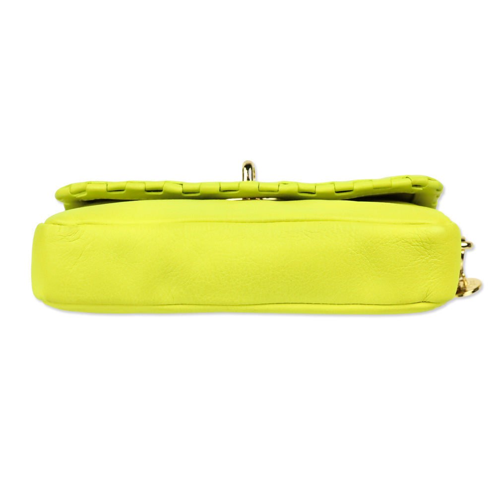 Henri Bendel Neon Green Leather Sutton Mini Bag