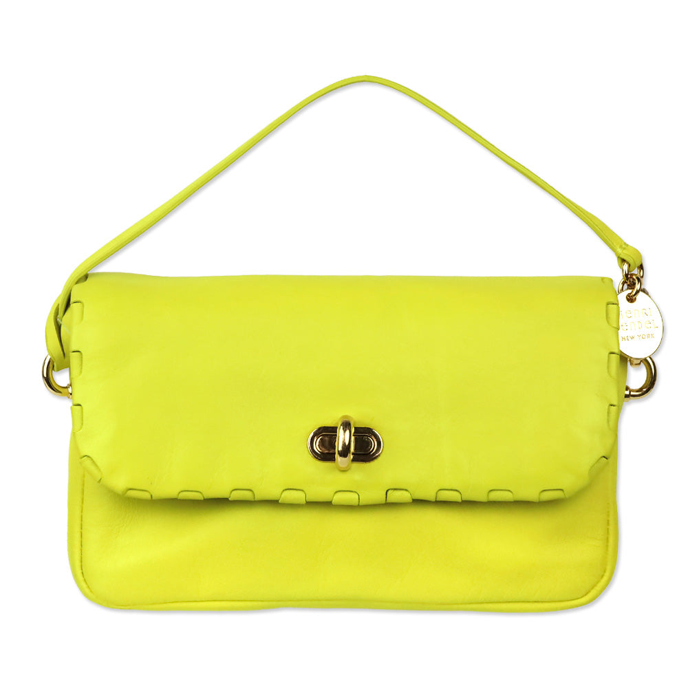 Henri Bendel Neon Green Leather Sutton Mini Bag