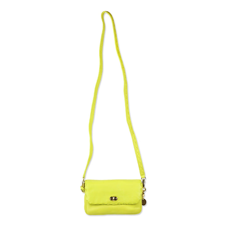 Henri Bendel Neon Green Leather Sutton Mini Bag