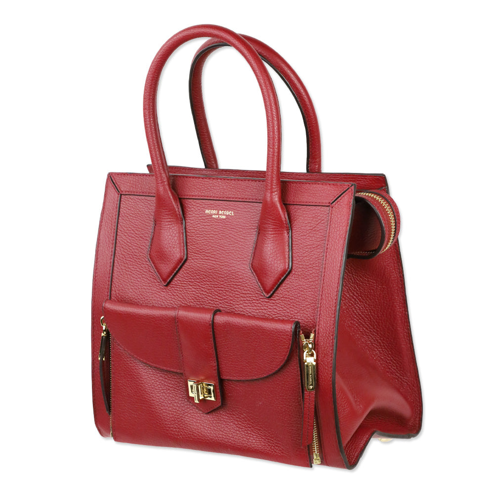 Henri Bendel Red Leather Rivington Tote
