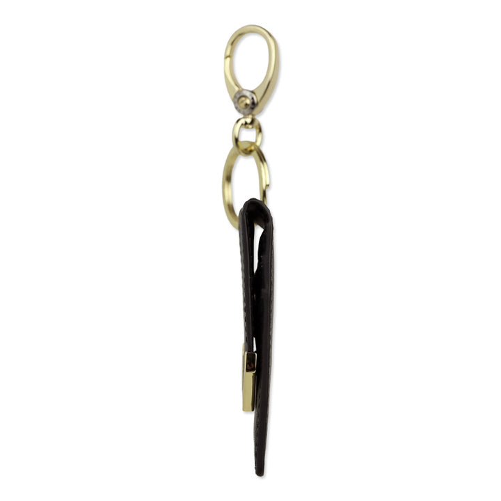 Henri Bendel W 57th Black Leather Card Key Holder