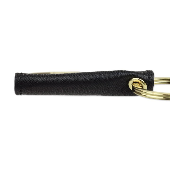 Henri Bendel W 57th Black Leather Card Key Holder