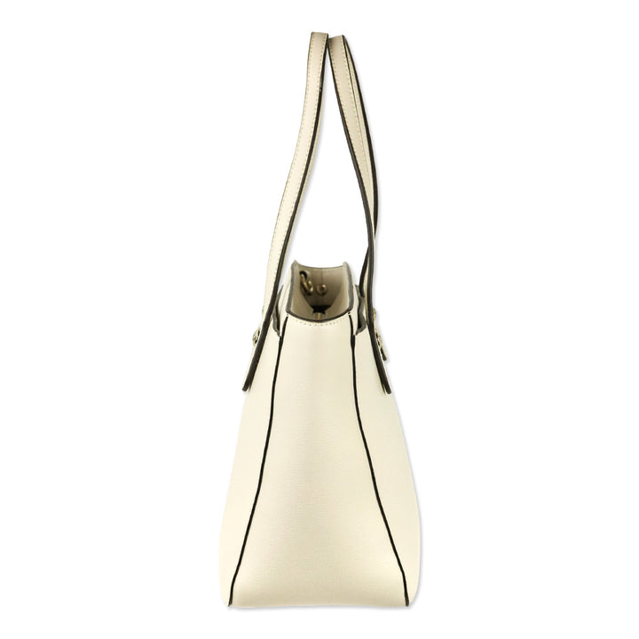 Henri Bendel Cream West 57th Leather Tote