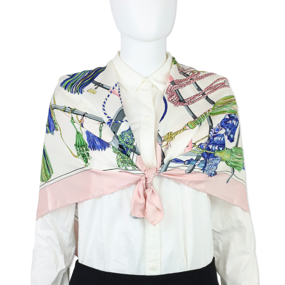 Hermès 2004 Pink Passementerie by F Héron Silk Scarf