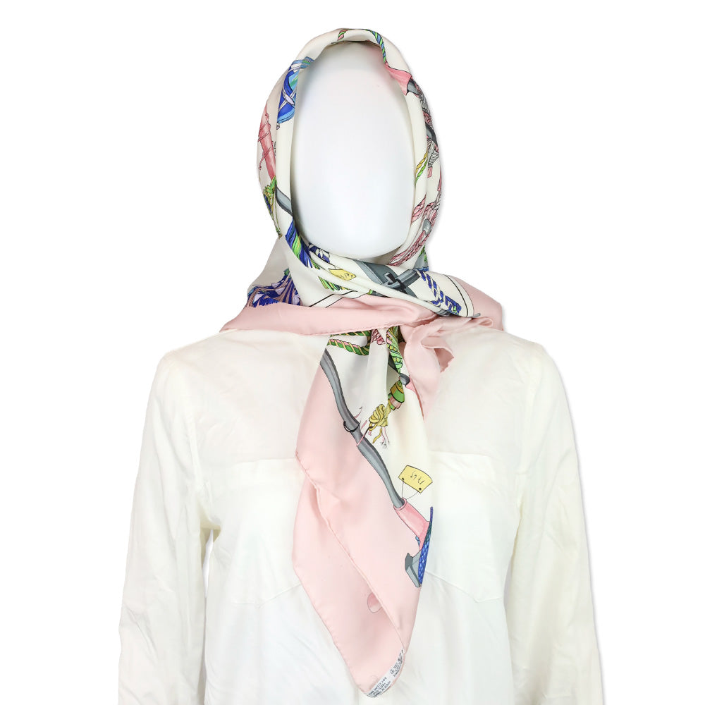 Hermès 2004 Pink Passementerie by F Héron Silk Scarf