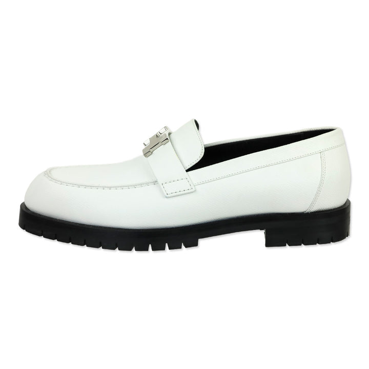 Hermès 2023 White Epsom Faubourg Loafers