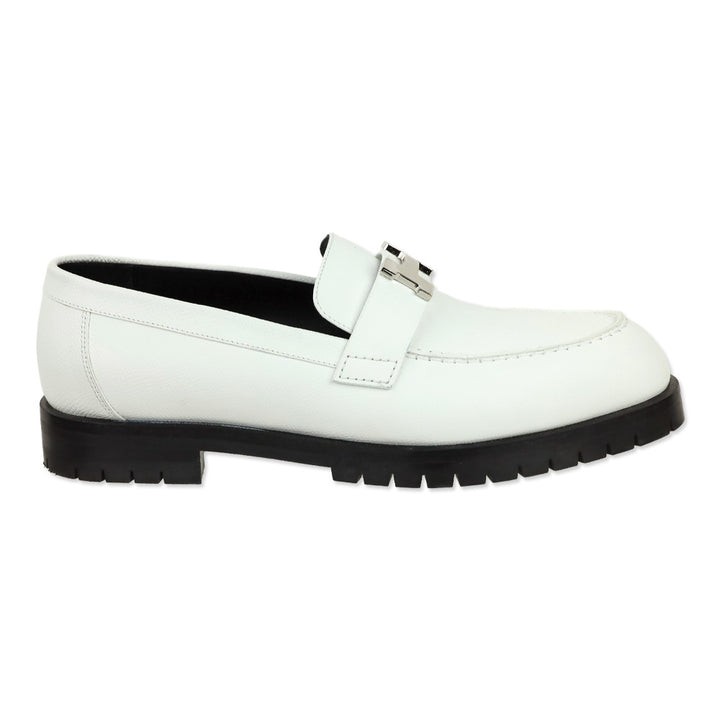 Hermès 2023 White Epsom Faubourg Loafers