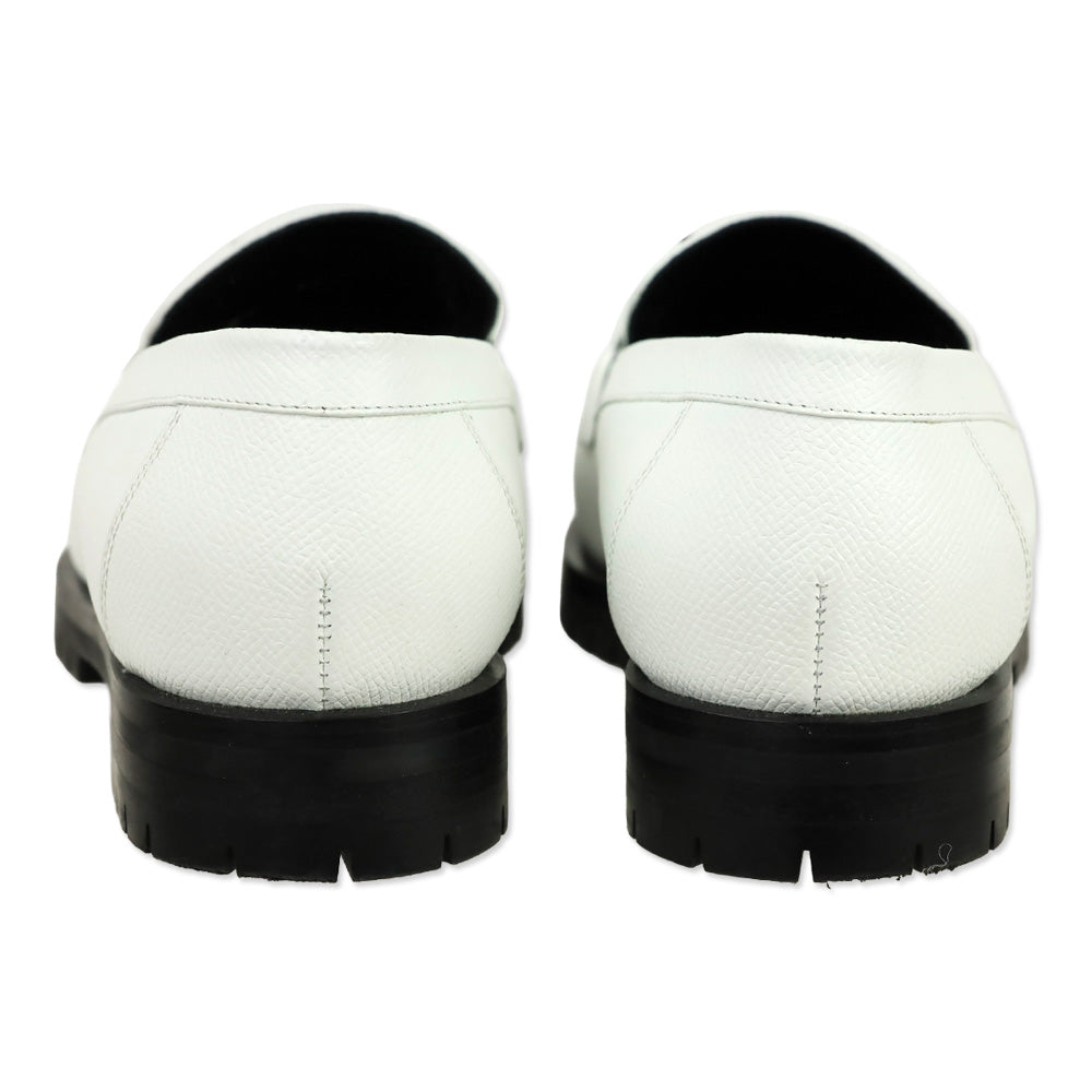 Hermès 2023 White Epsom Faubourg Loafers