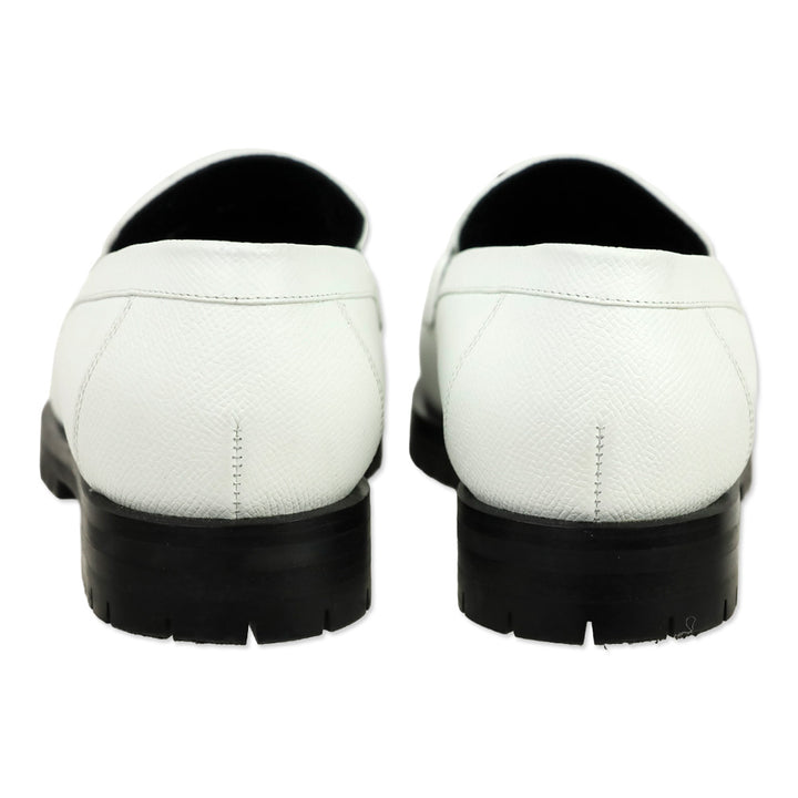 Hermès 2023 White Epsom Faubourg Loafers