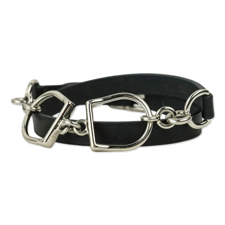 Hermès Black Etrier Double Tour Bracelet