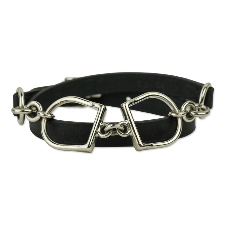 Hermès Black Etrier Double Tour Bracelet